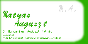 matyas auguszt business card