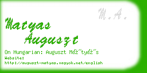 matyas auguszt business card